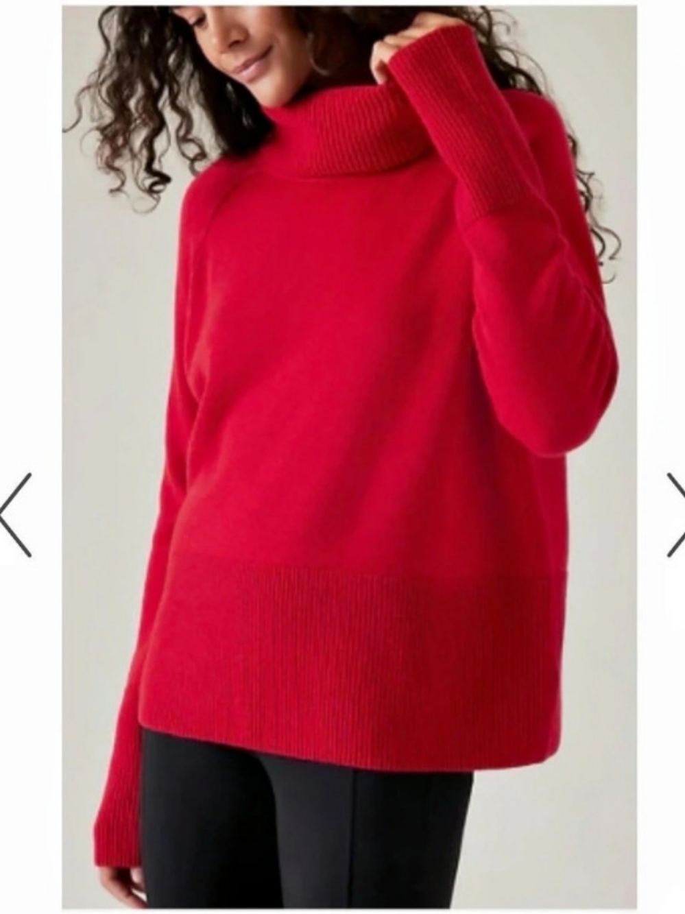 Merino Wool Athleta Alpine Turtleneck Sweater Red Small